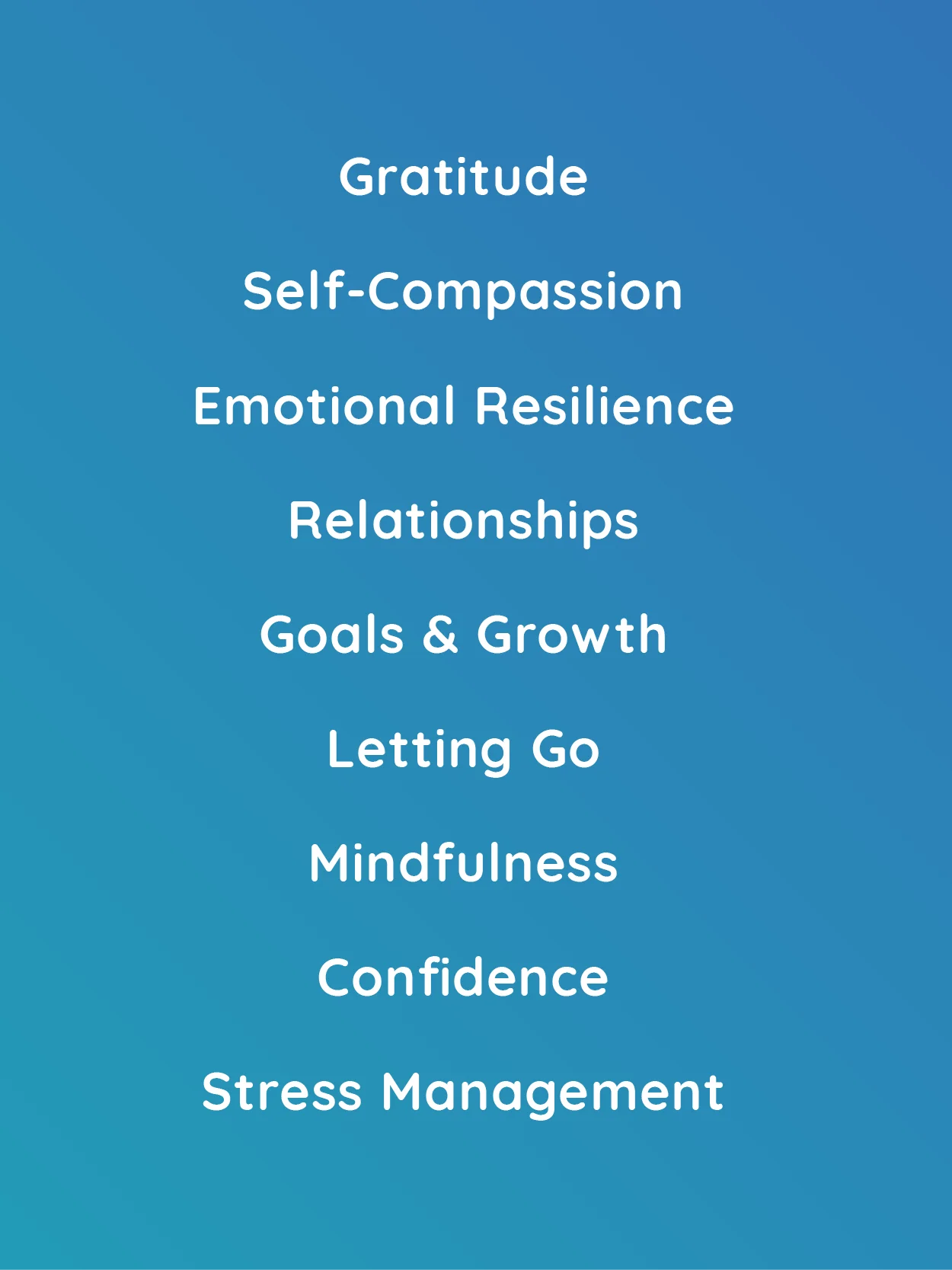 List of Guided Gratitude prompt categories